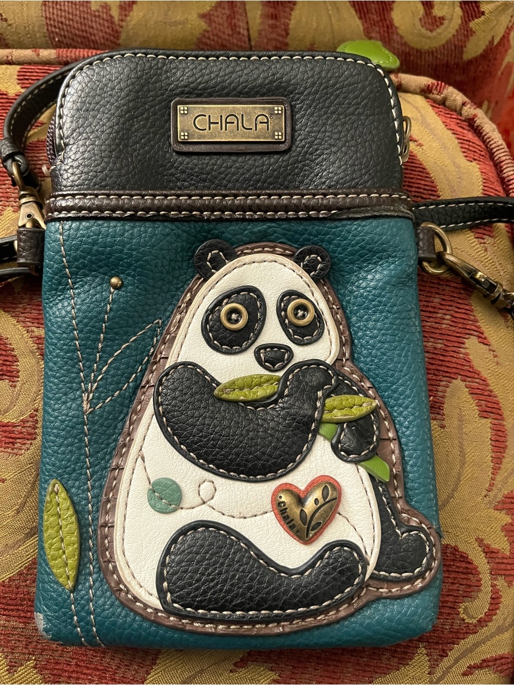 Chala Teal & Black Panda Crossbody Bag